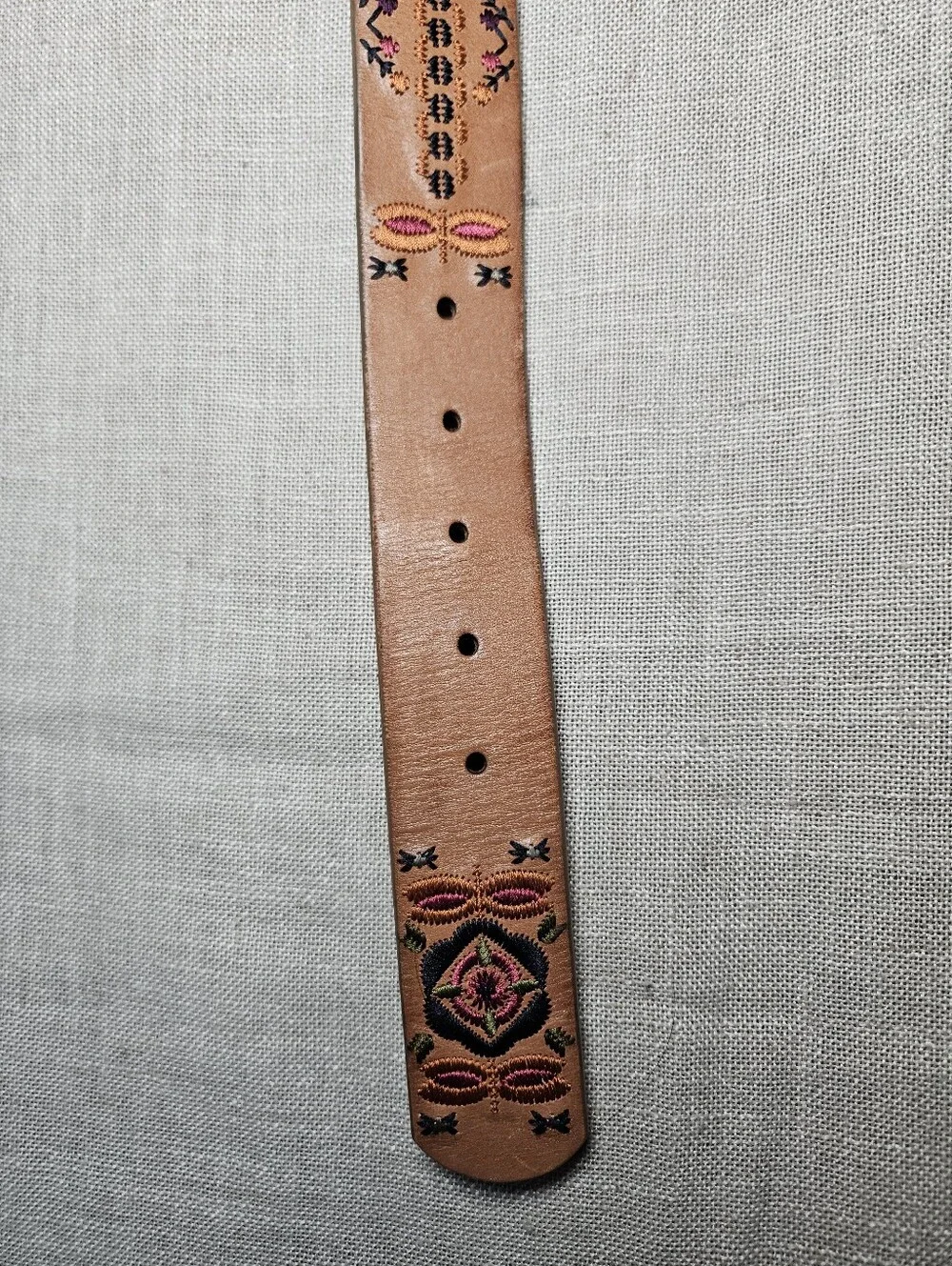 Fossil Brown Leather Belt with Brass Buckle